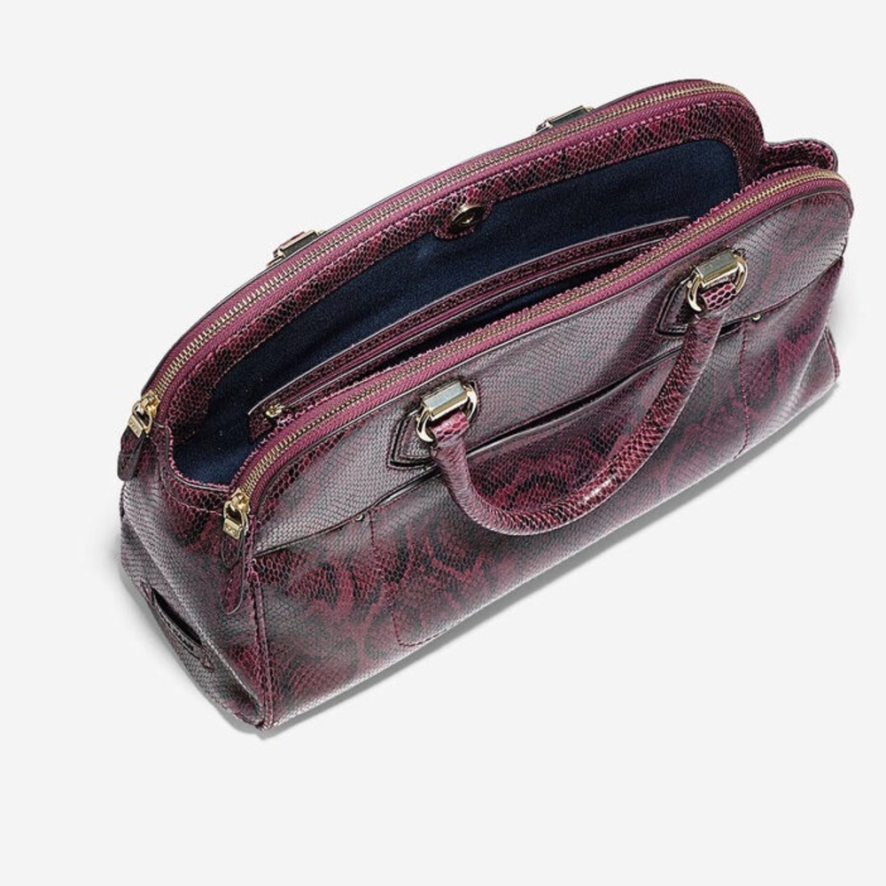 Cole Haan tawny port snake print purse